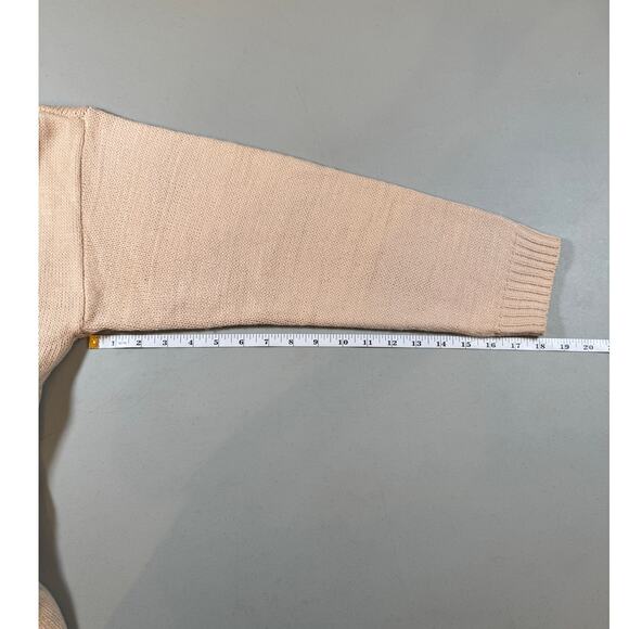 Beachy X Goldfish Kiss XL Tropical Vibes Tan Oversized Knit Pullover Sweater - Picture 4 of 12